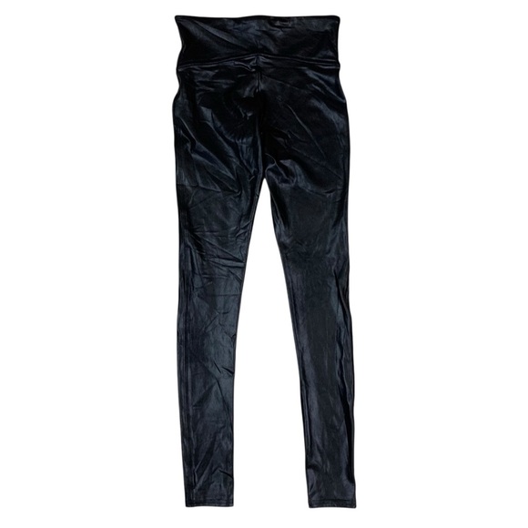 Spanx Faux Leather Black Shaping Leggings High Waist Slimming Fit Small - Picture 3 of 5